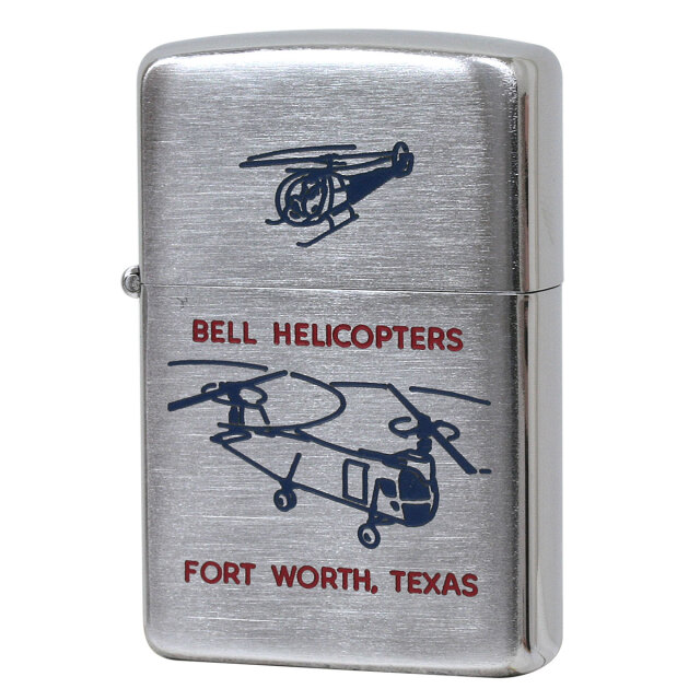 絶版/ヴィンテージ Zippo ジッポー 中古 製造年不明 BELL HELICOPTERS FORT WORTH, TEXAS  [B]使用感ありやや傷汚れあり