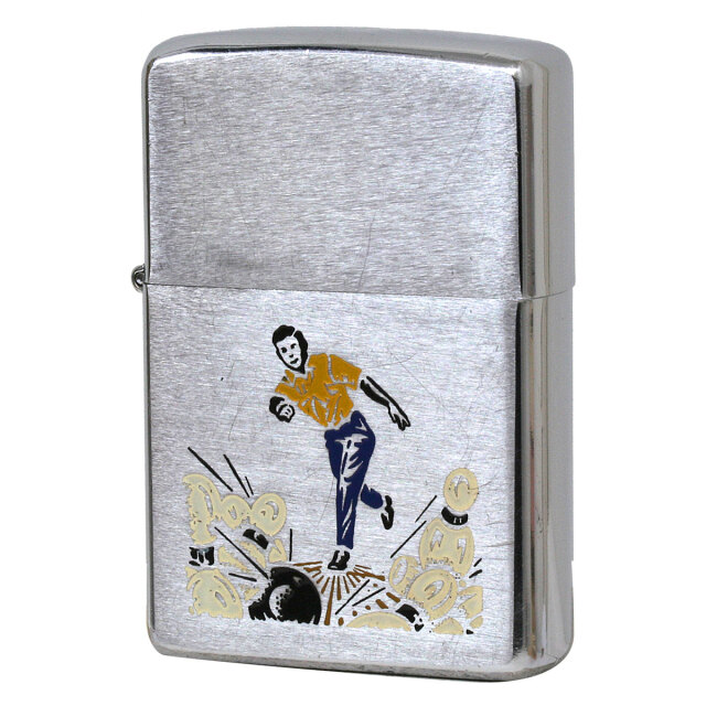 絶版/ヴィンテージ Zippo ジッポー 中古 1977年製造 SPORT Series BOWLER スポーツシリーズ ボーリング  [C]使用感あり傷汚れあり