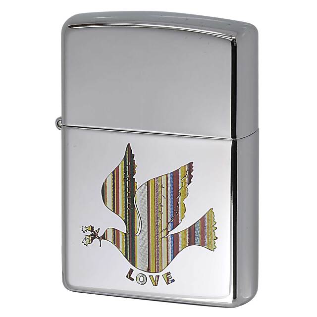 絶版/ヴィンテージ Zippo ジッポー 中古 2003年製造 ZIPPO Paul Smith 試作品 シグネチャーストライプ柄 鳩  [S]ほぼ新品同様