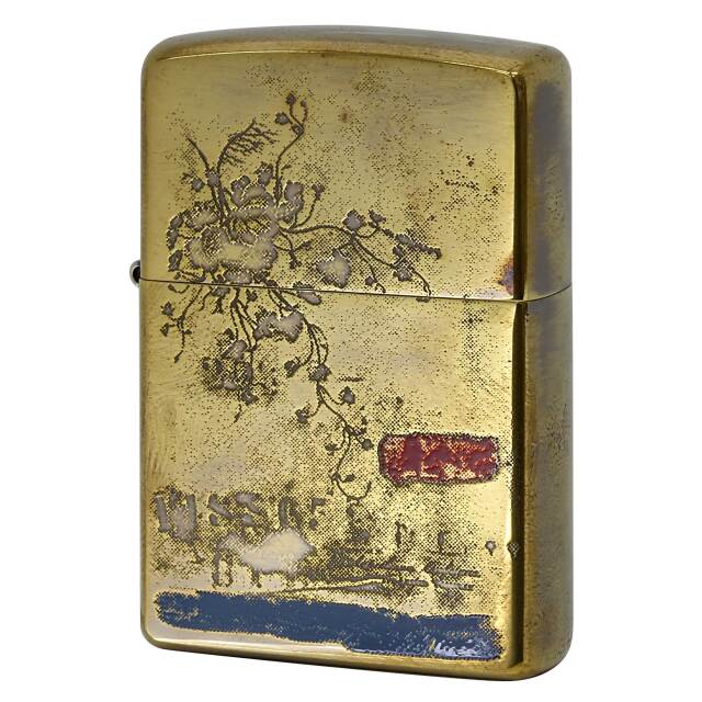 絶版/ヴィンテージ Zippo ジッポー 中古 2005年製造 ZIPPO Paul Smith Flower Design 花柄 ブラス  [A]使用感少なく状態が良い