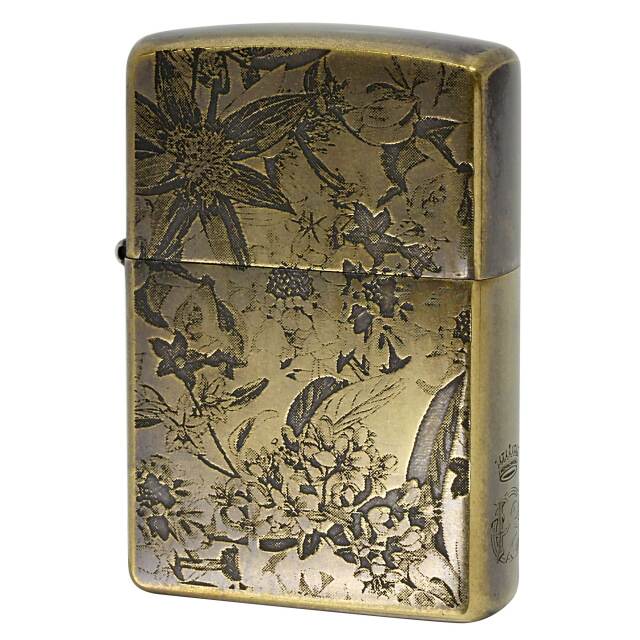 絶版/ヴィンテージ Zippo ジッポー 中古 2005年製造 ZIPPO Paul Smith Flower Design 両面 花柄 ブラス  [A]使用感少なく状態が良い