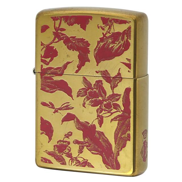 絶版/ヴィンテージ Zippo ジッポー 中古 2005年製造 ZIPPO Paul Smith Flower Design 両面 花柄 ブラス レッド  [S]ほぼ新品同様