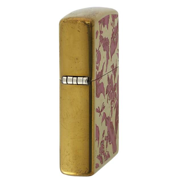 【Zippo】ヴィンテージ／筆記体 斜体 ライター ／USA製 銅色 Zippo】ヴィンテージ／筆記体 斜体 ライター ／USA製 銅色