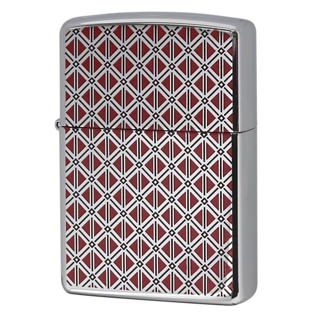 絶版/ヴィンテージ Zippo ジッポー 中古 2006年製造 ZIPPO Paul Smith 斜め格子 赤  [S]ほぼ新品同様