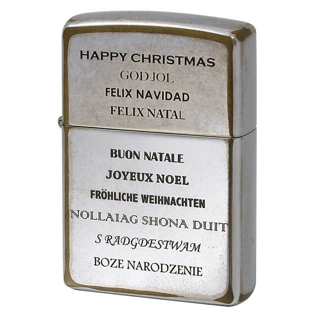 絶版/ヴィンテージ Zippo ジッポー 中古 2005年製造 ZIPPO Paul Smith HAPPY CHRISTMAS ダメージ仕上げ  [S]ほぼ新品同様