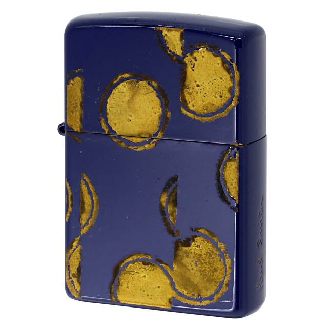 絶版/ヴィンテージ Zippo ジッポー 中古 2005年製造 ZIPPO Paul Smith 和柄 ブルー ゴールド  [S]ほぼ新品同様