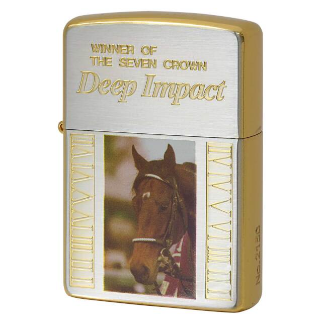 絶版/ヴィンテージ Zippo ジッポー 中古 2006年製造 ディープインパクト 七冠 Deep Impact シリアル No.2130  [N]未使用・新品