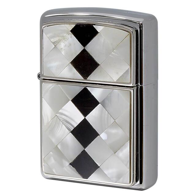絶版/ヴィンテージ Zippo ジッポー 中古 2003年製造 シェルチェック メタル貼り  [A]使用感少なく状態が良い