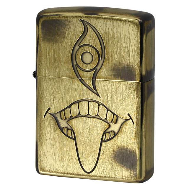 絶版/ヴィンテージ Zippo ジッポー 中古 2012年製造 デビルアイ ブラスいぶし ユーズド仕上げ 2UDB-EYE  [B]使用感ありやや傷汚れあり