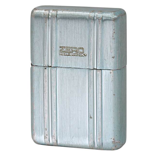 絶版/ヴィンテージ Zippo ジッポー 中古 2002年製造 ZERO HALLIBURTON ゼロハリバートンジッポー2AL アルミ  [C]使用感あり傷汚れあり