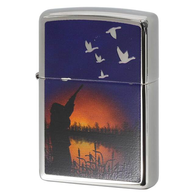 絶版/ヴィンテージ Zippo ジッポー 中古 2016年製造 Duck Hunting 29076  [B]使用感ありやや傷汚れあり