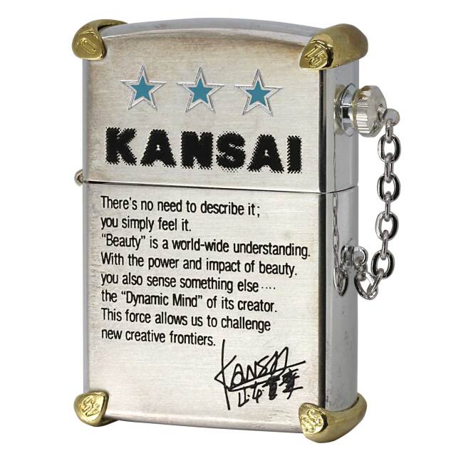 絶版/ヴィンテージ Zippo ジッポー 中古 1995年製造 KANSAI 山本寛斎 サイン入り  [S]ほぼ新品同様