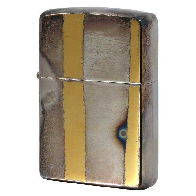 絶版/ヴィンテージ Zippo ジッポー 中古 2005年製造 ZIPPO Paul Smith 加工テスト品 金銀メッキ  [B]使用感ありやや傷汚れあり