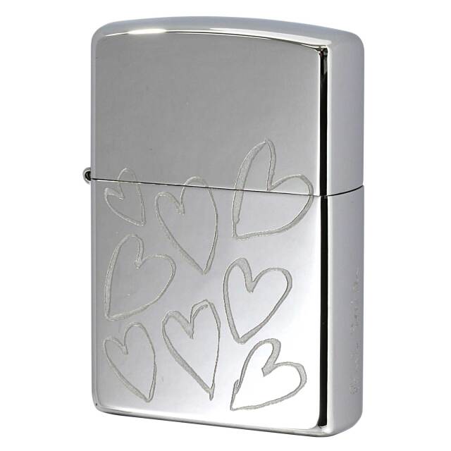 絶版/ヴィンテージ Zippo ジッポー 中古 2015年製造 ZIPPO Paul Smith No.250 エッチング 銀入れ ハート 両面  [S]ほぼ新品同様
