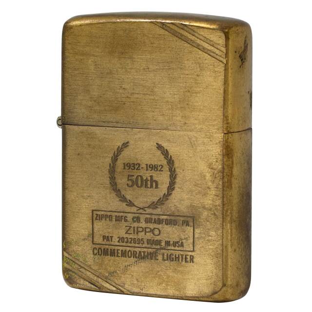 絶版/ヴィンテージ Zippo ジッポー 中古 1982年製造 ZIPPO 1932-1982 50th COMMEMORATIVE LIGHTER  [C]使用感あり傷汚れあり