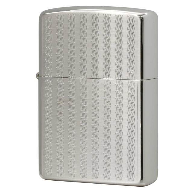絶版/ヴィンテージ Zippo ジッポー 中古 2010年製造 ウェーブ ストライプ柄 波線  [S]ほぼ新品同様