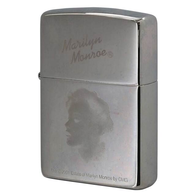 絶版/ヴィンテージ Zippo ジッポー 中古 2001年製造 マリリン・モンロー レーザー加工 横顔  [B]使用感ありやや傷汚れあり