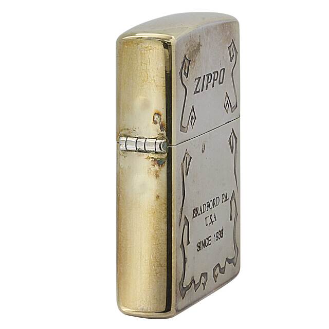 絶版/ヴィンテージ Zippo ジッポー 中古 2000年製造幾何学蔦模様
