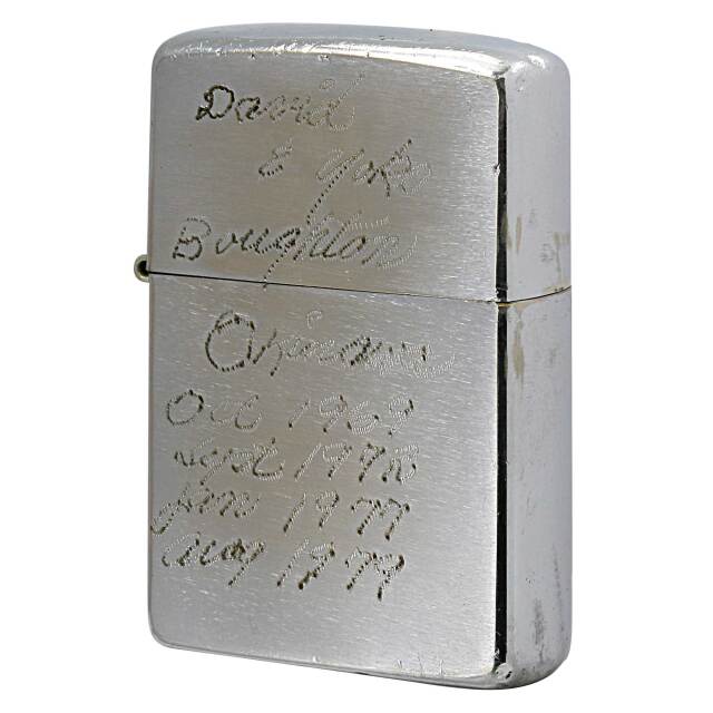絶版/ヴィンテージ Zippo ジッポー 中古 1978年製造 No.200 ブラッシュドクローム 手彫り  [C]使用感あり傷汚れあり