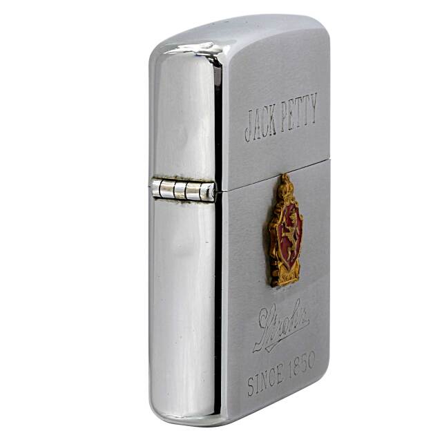 貴重美品-ヴィンテージジッポー Zippoライター コインとバッジ装飾付き Zippo ジッポー Windy ウインディ アンテーク風 クラッシク