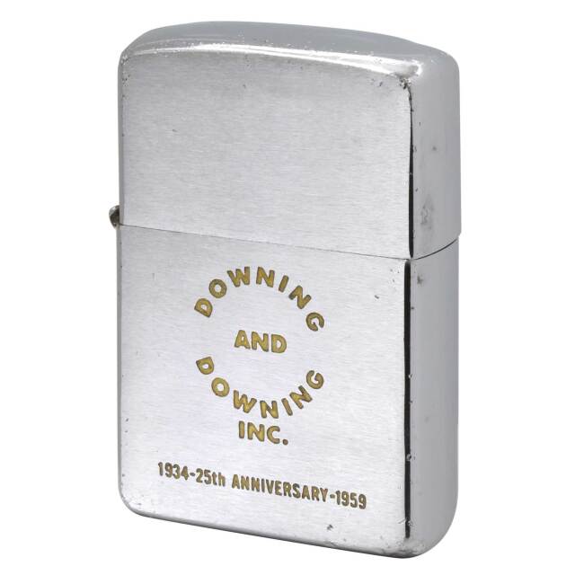 絶版/ヴィンテージ Zippo ジッポー 中古 1959年製造 DOWNING AND DWNING INC. 1934-25th ANNIVERSARY-1959  [C]使用感あり傷汚れあり