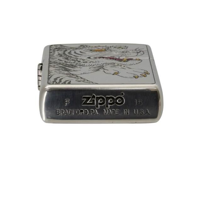 絶版/ヴィンテージ Zippo ジッポー 中古 2016年製造和柄 虎 [S]ほぼ