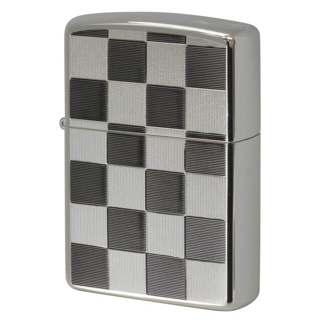 絶版/ヴィンテージ Zippo ジッポー 中古 2016年製造 チェック柄 20-CHE グレー  [A]使用感少なく状態が良い