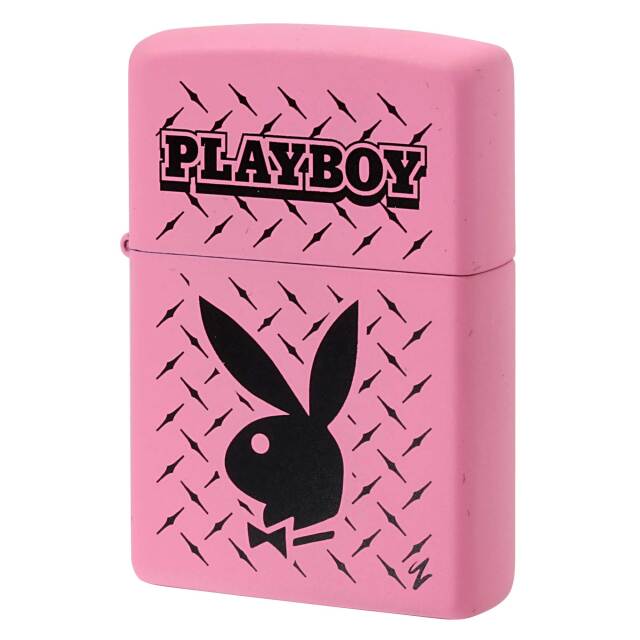 絶版/ヴィンテージ Zippo ジッポー 中古 2017年製造 プレイボーイ PLAYBOY うさぎ ロゴ マットピンク  [N]未使用・新品
