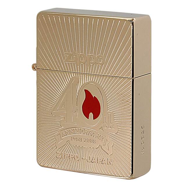 絶版/ヴィンテージ Zippo ジッポー 中古 2007年製造 ZIPPO JAPAN 40th ANNIVERSARY ピンクゴールドメッキ シリアルNo.0325  [S]ほぼ新品同様