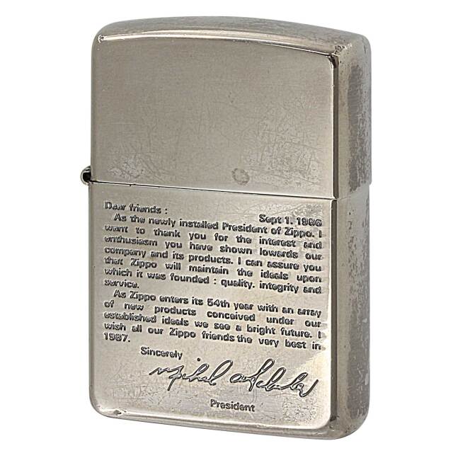 絶版/ヴィンテージ Zippo ジッポー 中古 1995年製造 ZIPPO社3代目社長 MICHAEL.A.SCHULER メッセージ  [C]使用感あり傷汚れあり