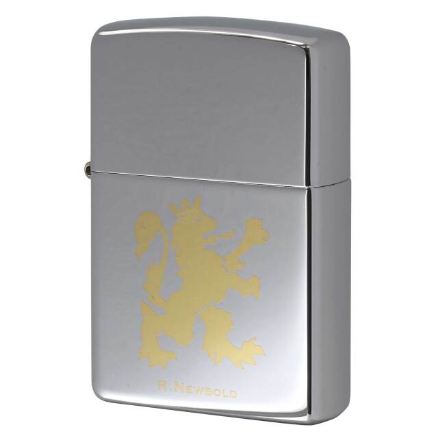 絶版/ヴィンテージ Zippo ジッポー 中古 2003年製造 ZIPPO R.Newbold アールニューボールド #250 ライオン ゴールド  [S]ほぼ新品同様