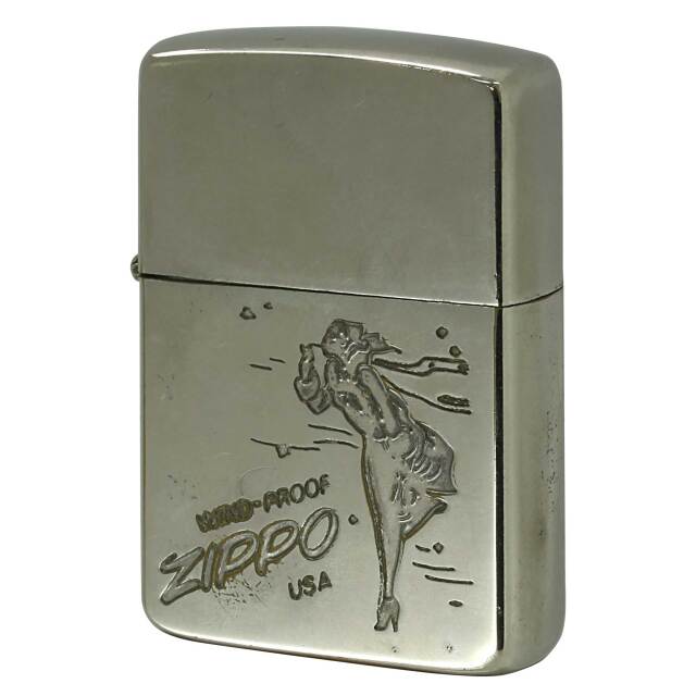 絶版/ヴィンテージ Zippo ジッポー 中古 1986年製造 Windy ウィンディ ガール  [C]使用感あり傷汚れあり