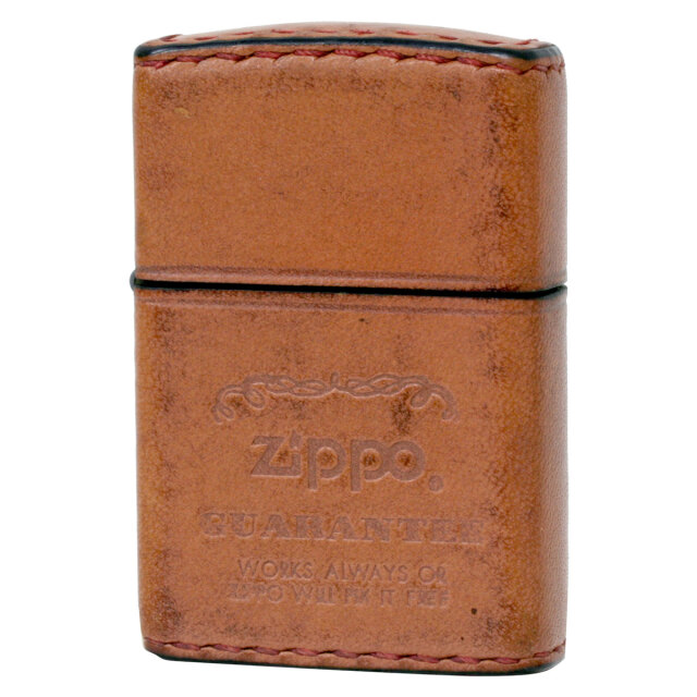 絶版/ヴィンテージ Zippo ジッポー 中古 製造年不明 革巻き  [C]使用感あり傷汚れあり