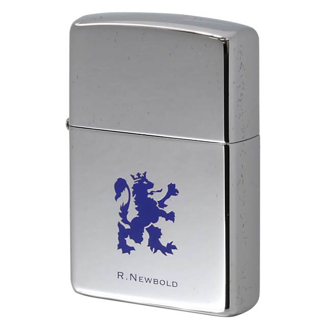 絶版/ヴィンテージ Zippo ジッポー 中古 2001年製造 ZIPPO R.Newbold アールニューボールド ロゴ ブルー  [S]ほぼ新品同様