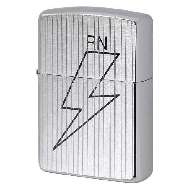絶版/ヴィンテージ Zippo ジッポー 中古 1997年製造 ZIPPO R.Newbold アールニューボールド RN Storm エンジンタン彫刻 稲妻 プリント  [S]ほぼ新品同様