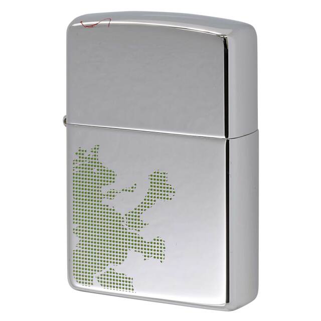 絶版/ヴィンテージ Zippo ジッポー 中古 2005年製造 ZIPPO R.Newbold 試作品 アールニューボールド #250 ライオン グリーン  [S]ほぼ新品同様