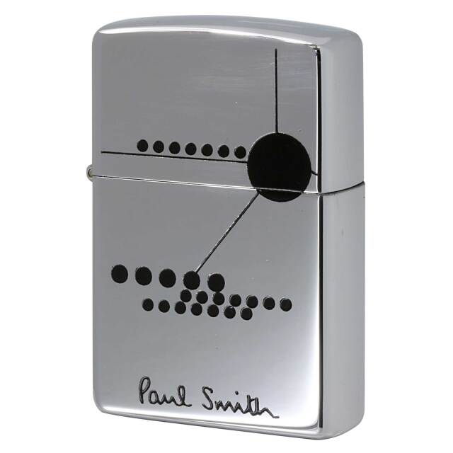 絶版/ヴィンテージ Zippo ジッポー 中古 1997年製造 ZIPPO Paul Smith ポール・スミス 水玉 黒 幾何学模様  [S]ほぼ新品同様