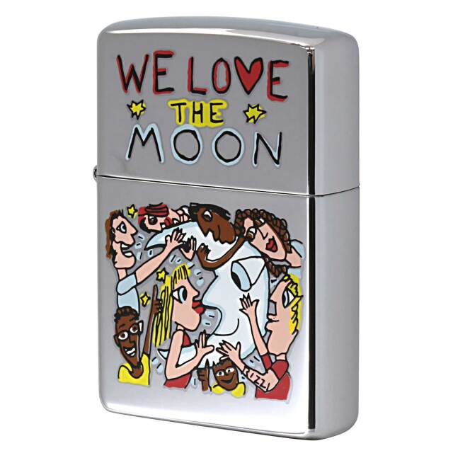 絶版/ヴィンテージ Zippo ジッポー 中古 2000年製造 限定200個 ジェームス・リジィ James Rizzi 画家 WE LOVE THE MOON.  [S]ほぼ新品同様
