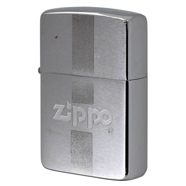 絶版/ヴィンテージ Zippo ジッポー 中古 1986年製造 ジッポ ロゴ ZIPPO LOGO 1980-2011年使用 センター ストライプ  [S]ほぼ新品同様