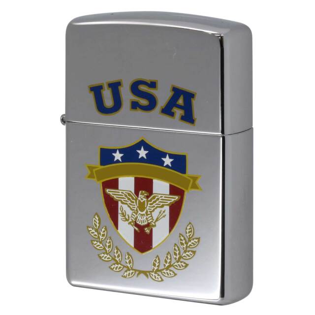 絶版/ヴィンテージ Zippo ジッポー 中古 1996年製造 アメリカンイーグル フラッグ 鷲 国旗  [S]ほぼ新品同様