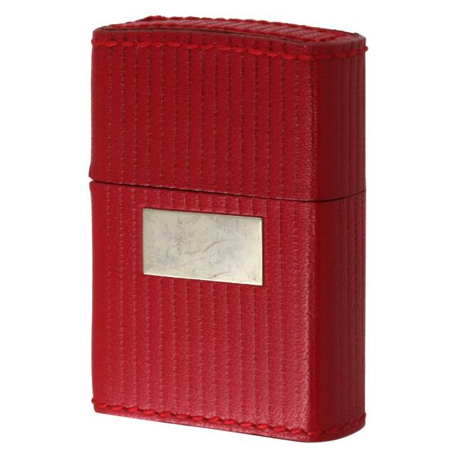 絶版/ヴィンテージ Zippo ジッポー 中古 2002年製造 革巻き レッド  [S]ほぼ新品同様