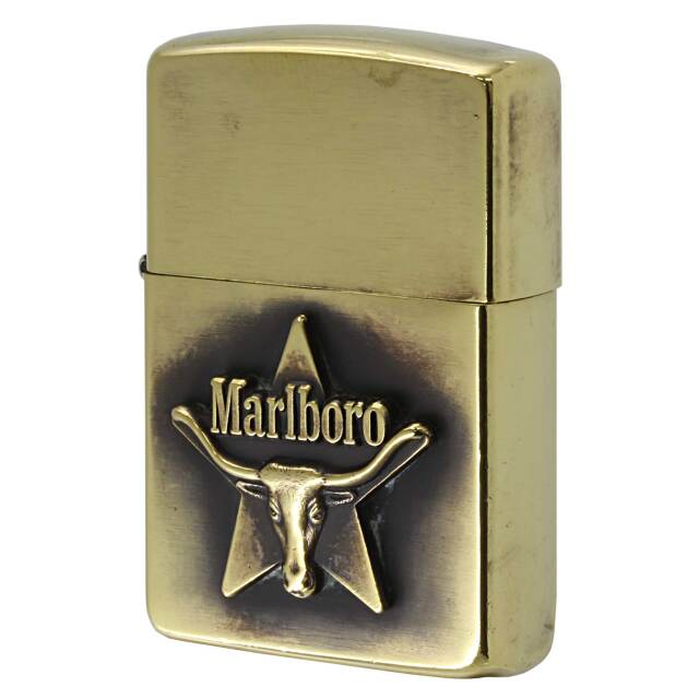 絶版/ヴィンテージ Zippo ジッポー 中古 1993年製造 Mariboro マルボロ タバコ ロングホーン メタル  [B]使用感ありやや傷汚れあり