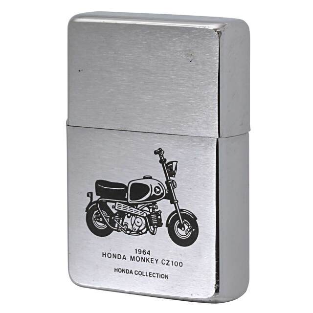 絶版/ヴィンテージ Zippo ジッポー 中古 1995年製造 1937レプリカ フラットトップ HONDA MONKYE CZ100  [B]使用感ありやや傷汚れあり