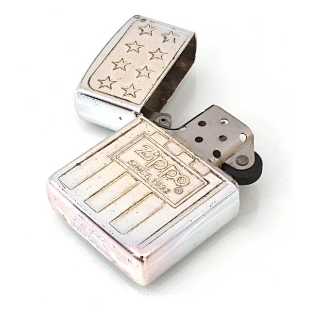絶版/ヴィンテージ Zippo ジッポー 中古 1991年製造アメリカ国旗 ZIPPO