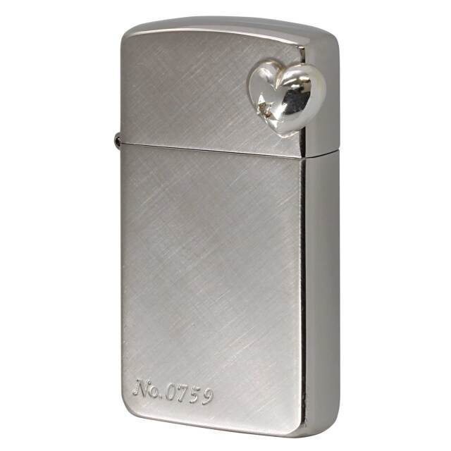 絶版/ヴィンテージ Zippo ジッポー 中古 2005年製造 スリム 純銀ハートオーナメント付き 16SHD-P No.0759  [N]未使用・新品