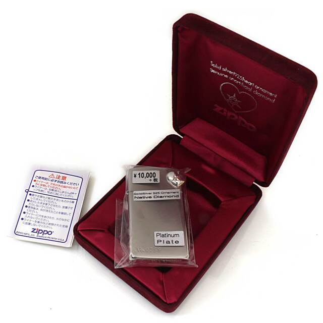 絶版/ヴィンテージ Zippo ジッポー 中古 2005年製造スリム 純銀ハート