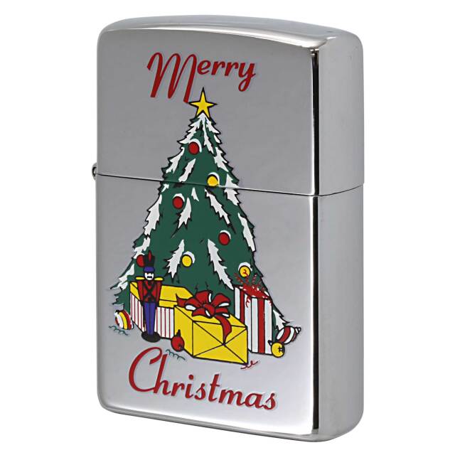 絶版/ヴィンテージ Zippo ジッポー 中古 2001年製造 Merry Christmas クリスマスツリー  [S]ほぼ新品同様