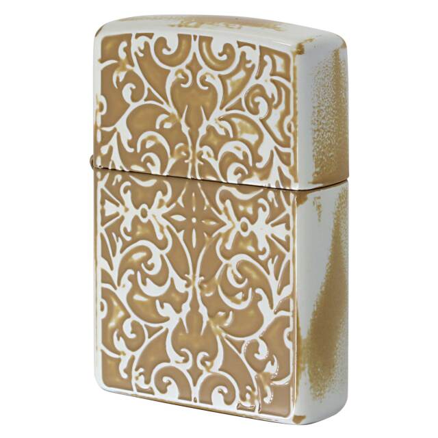 絶版/ヴィンテージ Zippo ジッポー 中古 2006年製造 アラベスク模様 ビンテージ風 両面加工  [S]ほぼ新品同様
