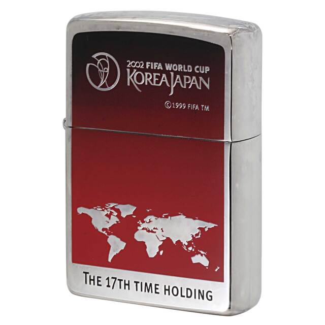 絶版/ヴィンテージ Zippo ジッポー 中古 2000年製造 2002 FIFA WORLDCUP KOREA JAPAN 日韓大会 ワールドカップ レッド  [A]使用感少なく状態が良い