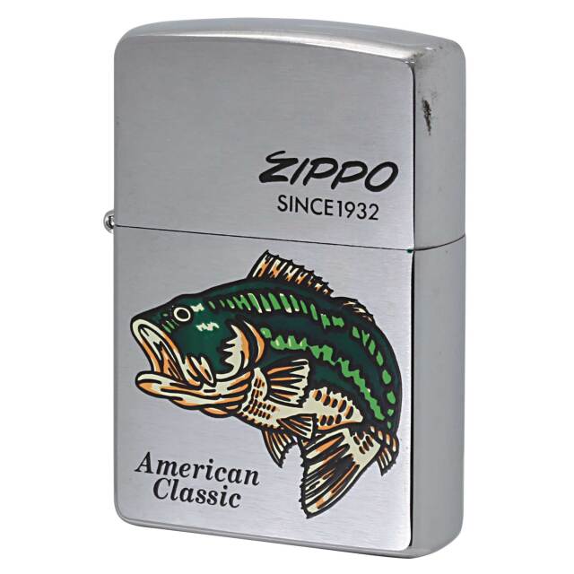 絶版/ヴィンテージ Zippo ジッポー 中古 2004年製造 American Classic ブラックバス  [S]ほぼ新品同様